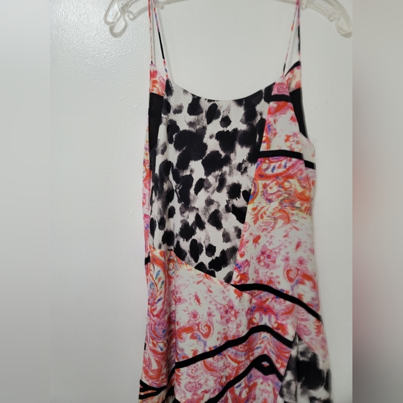 New Nicole Miller Collection Francha Strappy Pink Multi Silk Dress Asymmetric 2 - Picture 11 of 16